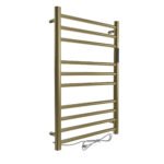 Toalheiro Termico Redondo Dourado Escovado - Imagem 2