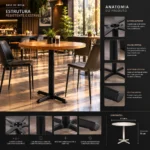 Base de Mesa Ferro Or Design 2205 para Tampo 100cm Preta