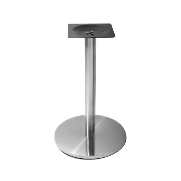 Base de mesa inox redonda OR 2202 para tampos de até 100cm em fundo branco