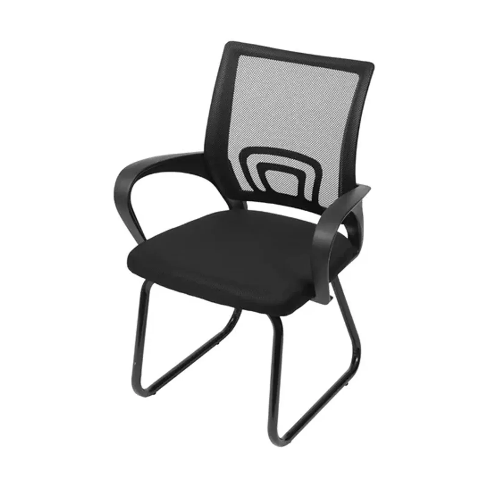 Cadeira fixa de escritório preta 3310 Tok Or Design em fundo branco Cadeira fixa de escritório preta 3310 Tok Or Design em fundo branco