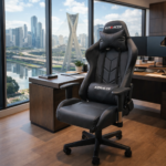 Cadeira Gamer KZI Ergonômica com Massageador Reclinável 180º Giratória Suporta 120kg - Imagem 4