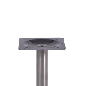 Close do acabamento inox escovado da base de mesa OR 2202