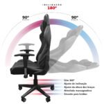 Cadeira Gamer KZI Ergonômica com Massageador Reclinável 180º Giratória Suporta 120kg - Imagem 6