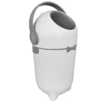 Lixeira mágica antiodor branca 10 litros Kazalinda para fraldas e pets em fundo branco vista lateral