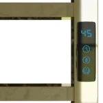 Toalheiro Térmico Quadrado Dourado Polido Kazalinda Bivolt com Timer Touch