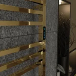 Toalheiro Térmico Quadrado Dourado Polido Kazalinda Bivolt com Timer Touch banheiro sofisticado foco