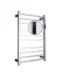 Toalheiro térmico grande quadrado inox Kazalinda com timer em fundo branco