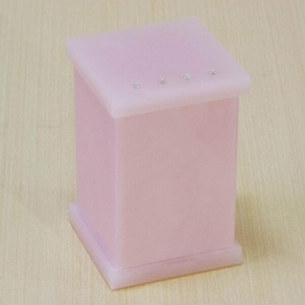 Porta Algodão/Porta Cotonetes em Acrílico Com Strass Rosa Decor Acrílicos