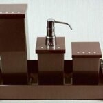 Kit Potes em Acrílico com Strass Chocolate Com Bandeja Retangular Decor Acrílicos