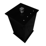 Lixeira Slim Cristal em Acrílico Com Strass Preta - Imagem 3