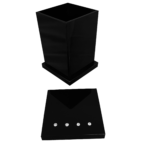 Porta Algodão ou Porta Cotonetes em Acrílico Com Strass Preto - Imagem 2