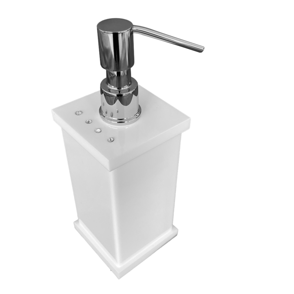 Saboneteira Líquida Acrílico Com Strass Branca