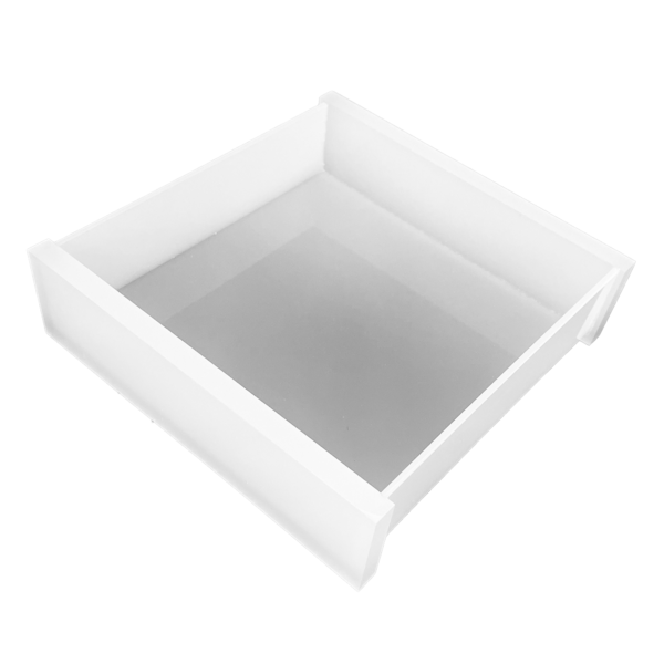 Bandeja Quadrada Em Acrílico Sem Strass Branca