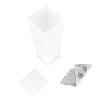 Porta Escova e Pasta De Dentes em Acrílico Sem Strass Branco - Imagem 2