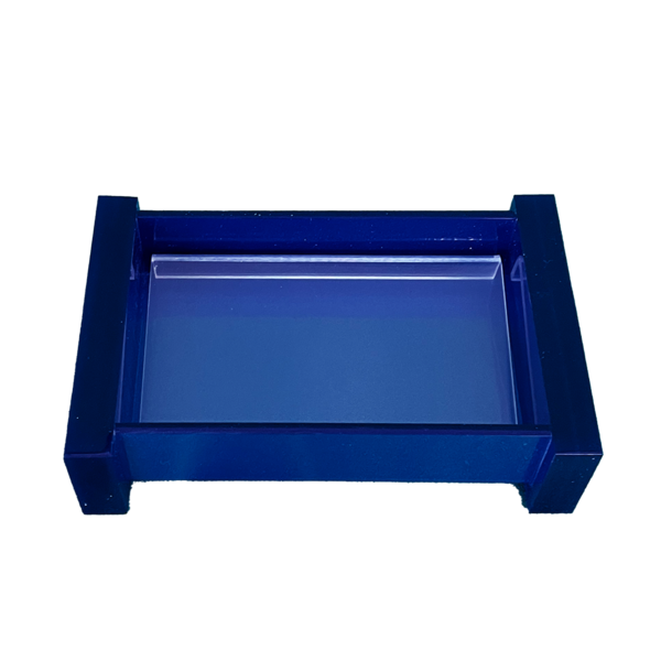 Saboneteira de Mesa Pia Bancada em Acrílico Sem Strass Azul Decor Acrílicos