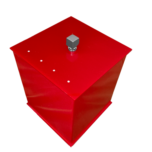 Lixeira Em Acrílico Quadrada Com Strass Cereja Decor Acrílicos