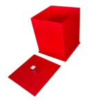 Lixeira Em Acrílico Quadrada Sem Strass Cereja Decor Acrílicos - Imagem 2