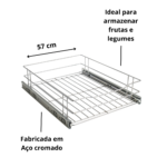 Gaveta Fruteira Multiuso Slim 570mm Cromada 7403 GTB - Imagem 2