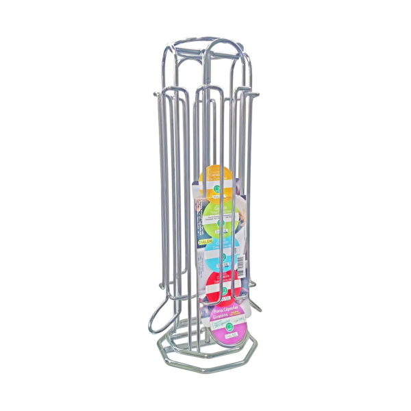 Porta Cápsulas Três Corações Giratório 28 Unid Aço Cromado Duler