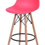 Banqueta Eames DKR Amarela Base Madeira Altura 70cm Cozinha Americana OR Design 6602