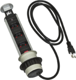 Torre de Tomada de Embutir Multiplug 3 Tomadas Inox Escovado Bivolt Renna