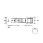 Torre de Tomada de Embutir Multiplug 3 Tomadas Inox Escovado Bivolt Renna - Imagem 4
