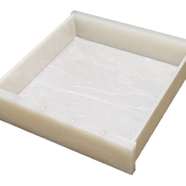 Bandeja Quadrada Em Acrílico Pérola Com Cristal Lavabo