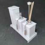 Kit Potes Em Acrílico Para Banheiro 4 Pçs Luxo K15br2 Branco