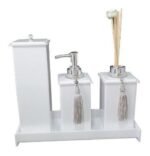 Kit Potes Em Acrílico Para Banheiro 4 Pçs Luxo K15br2 Branco - Imagem 2