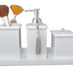 Kit Potes Em Acrílico Para Banheiro 4 Pçs Luxo K15br5 Branco