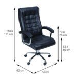 Cadeira Escritório Oslo Presidente Preta Molas Ensacada 3321 - Imagem 4