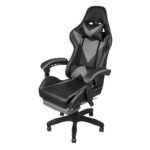 Cadeira de escritório Gamer Ergonômica Apoio Pés Preta 3315 - Imagem 4