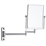 Espelho de Parede Dupla Face com Aumento 3x Latão Cromado Italy Line E6535