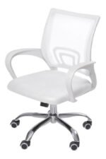 Cadeira De Escritório 3310 tok  Branca Com Estofado Rodizio - Imagem 2