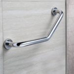 Barra de Apoio Angular 45º Inox 304 Polido 27x27cm Edmetal - Segurança e Acessibilidade - Imagem 3