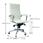 Cadeira de Escritorio Office 3301 Alta Branca Or Design - Imagem 4