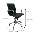 Cadeira de Escritorio Office 3301 Baixa Cinza - Imagem 4