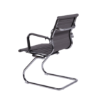 Cadeira Office Fixa Preta Com Braço Baixa Or Design 3301 - Imagem 3