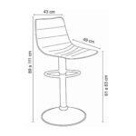 Banqueta Barbacena Rivatti Giratória Regulável PU Preto Base Metal Preto Fosco - Imagem 4