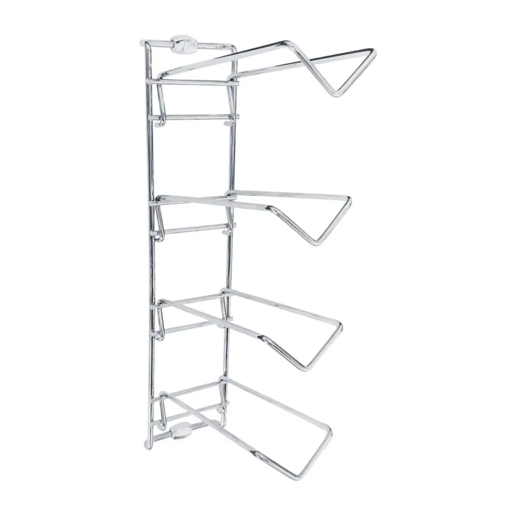 Adega de Parede Aramada Cromada para 4 Garrafas Suporte Vinho Duler