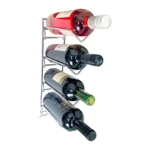 Adega de Parede Aramada Cromada para 4 Garrafas Suporte Vinho Duler