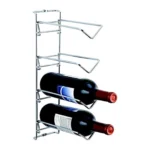 Adega de Parede Aramada Cromada para 4 Garrafas Suporte Vinho Duler