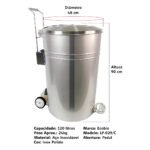 Lixeira Industrial 120 Litros com Pedal Inox Ecobin - Reforçada e Higiênica - Imagem 6