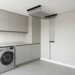 Varal de Teto Individual Alumínio Preto 10 Varetas de 80cm a 150cm