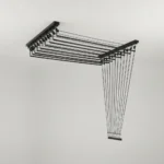 Varal de Teto Individual Alumínio Preto 10 Varetas de 80cm a 150cm - Imagem 2