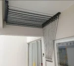 Varal de Teto Individual Alumínio Preto 10 Varetas de 80cm a 150cm - Imagem 3