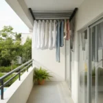 Varal de Teto Individual Alumínio Preto 10 Varetas de 80cm a 150cm - Imagem 5