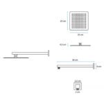 Chuveiro Ducha Black 25x25 Slim Inox Braço Quadrado Fosco Deckasa - Imagem 8