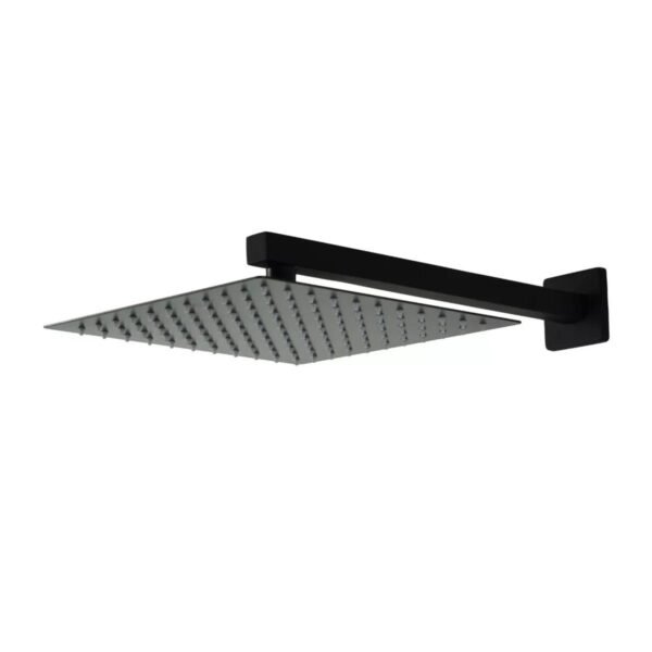 Chuveiro Ducha Black 25x25 Slim Inox Braço Quadrado Fosco Deckasa