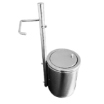 Papeleira Redonda De Chão Com Lixeira Inox Lavabo Banheiro